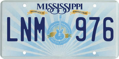 MS license plate LNM976