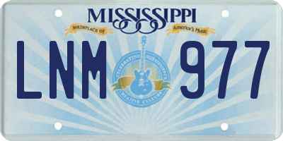 MS license plate LNM977