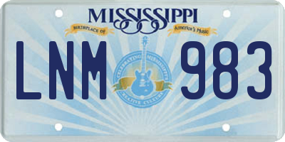 MS license plate LNM983