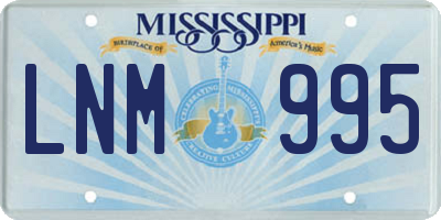MS license plate LNM995