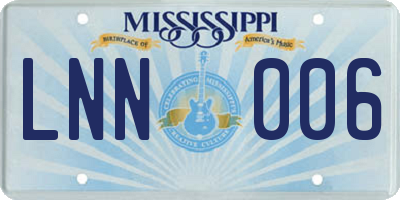 MS license plate LNN006