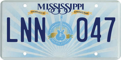 MS license plate LNN047