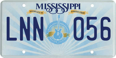 MS license plate LNN056