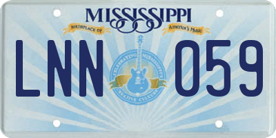 MS license plate LNN059