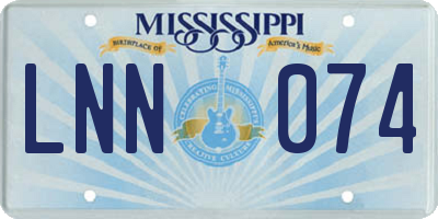 MS license plate LNN074