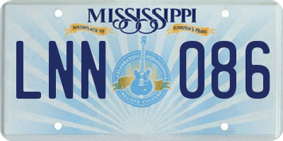 MS license plate LNN086