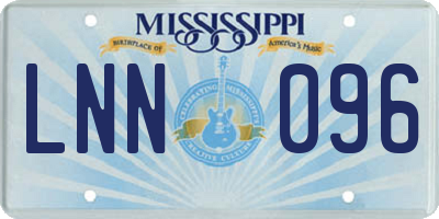 MS license plate LNN096