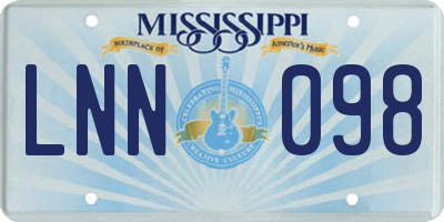 MS license plate LNN098