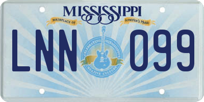 MS license plate LNN099
