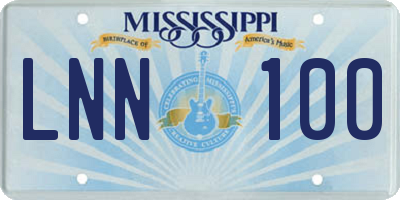 MS license plate LNN100