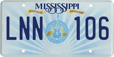 MS license plate LNN106