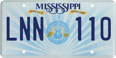 MS license plate LNN110