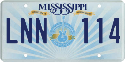 MS license plate LNN114