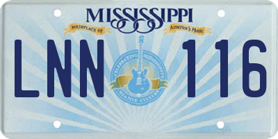 MS license plate LNN116