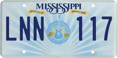 MS license plate LNN117