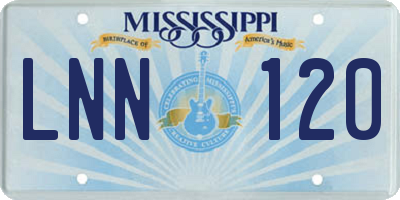 MS license plate LNN120