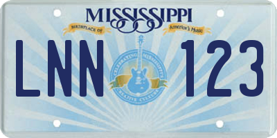 MS license plate LNN123