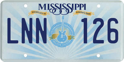 MS license plate LNN126