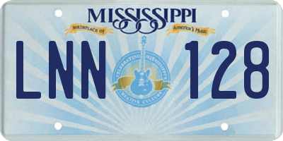 MS license plate LNN128