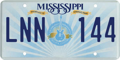 MS license plate LNN144