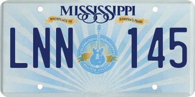 MS license plate LNN145
