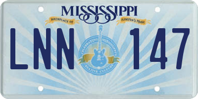 MS license plate LNN147