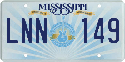 MS license plate LNN149