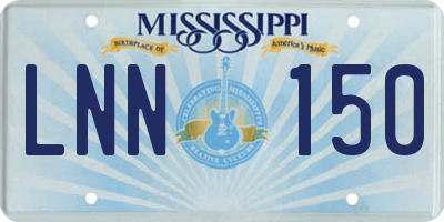 MS license plate LNN150
