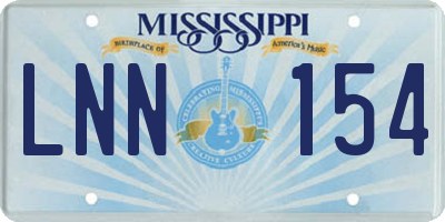 MS license plate LNN154