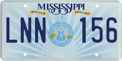 MS license plate LNN156