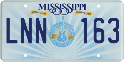 MS license plate LNN163