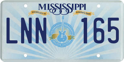 MS license plate LNN165
