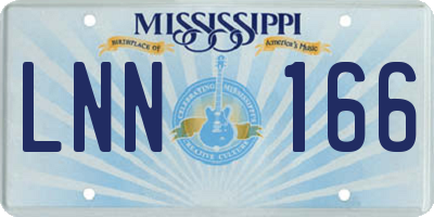 MS license plate LNN166