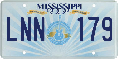MS license plate LNN179