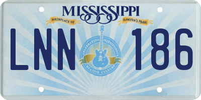 MS license plate LNN186