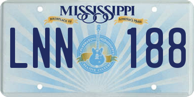 MS license plate LNN188