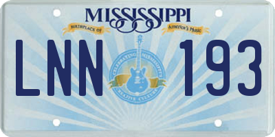 MS license plate LNN193