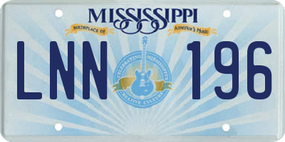 MS license plate LNN196