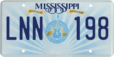 MS license plate LNN198