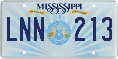 MS license plate LNN213