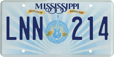 MS license plate LNN214