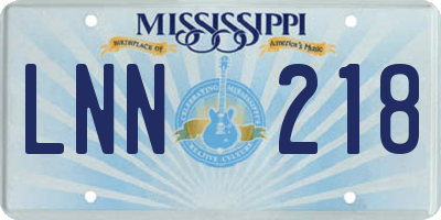 MS license plate LNN218