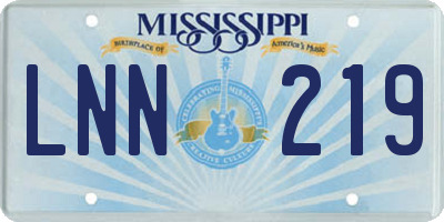 MS license plate LNN219