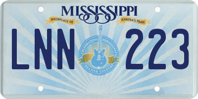 MS license plate LNN223