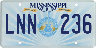 MS license plate LNN236