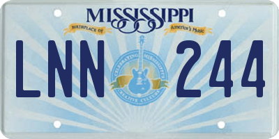 MS license plate LNN244