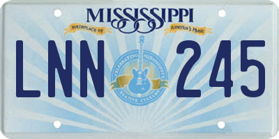 MS license plate LNN245
