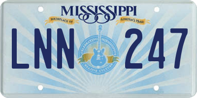MS license plate LNN247