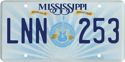 MS license plate LNN253