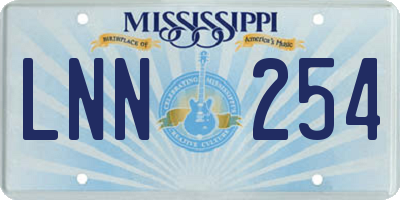 MS license plate LNN254